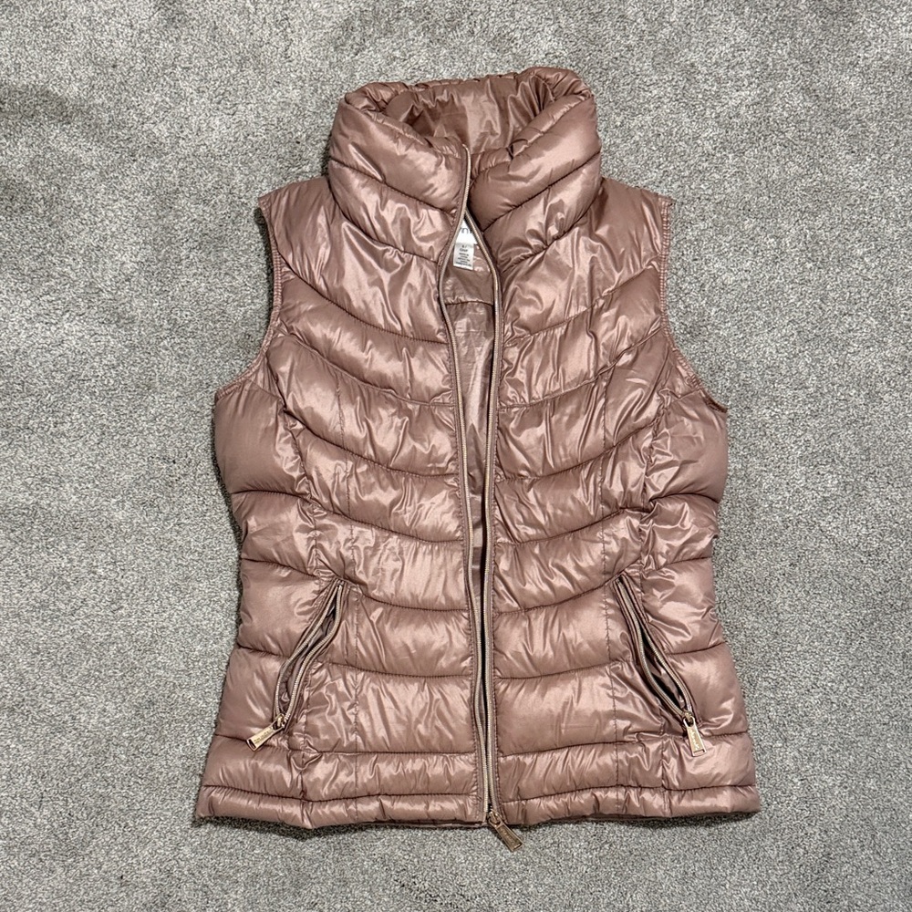 Calvin Klein Rose Gold Stylish Metallic Puffer Vest